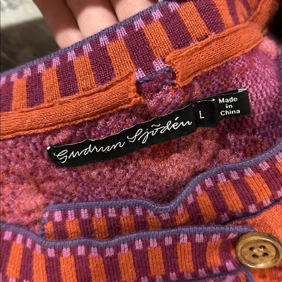 Gudrun Sjoden Ottilia Floral Knjt Coat Jacket Women’s Large - Picture 12 of 13